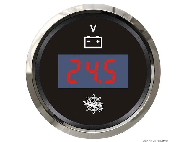 Voltmetro digitale 8/32 V nero/lucida