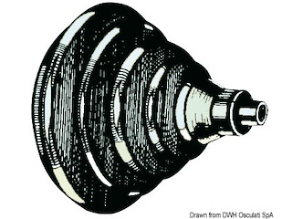 Ghiera passacavi ABS nero con soffietto