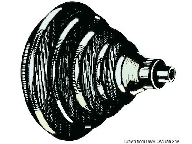Ghiera passacavi ABS nero con soffietto