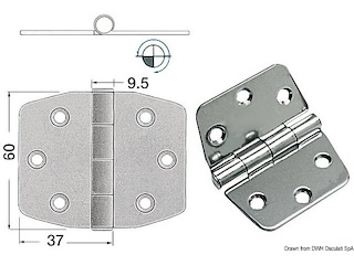 Cerniera inox 74x60 mm