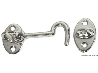 Gancio ottone cromato 100 mm