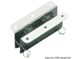 Bozzello inox incasso 2 pulegge 33x10