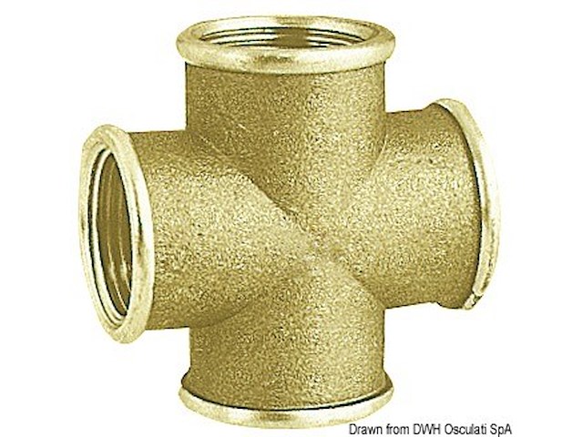 Raccordo croce ottone femmina 3/4"