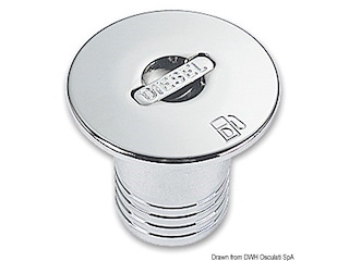 Tappo ottone cromato a filo Diesel 50 mm