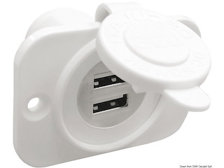 Presa incasso doppia USB bianca