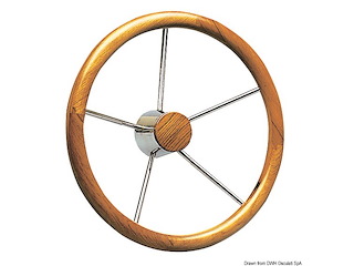 Timone inox e legno 350 mm