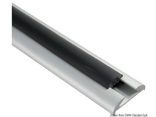 Profilo parabordo alluminio anodizzato 56 x 14+5mm (barre da 6 m)