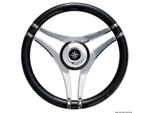 Volante IMPACT carbon look Ø 350 mm razze acciaio