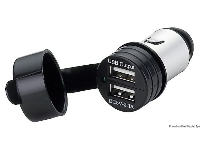 Adattatore presa corrente doppio USB con cappuccio