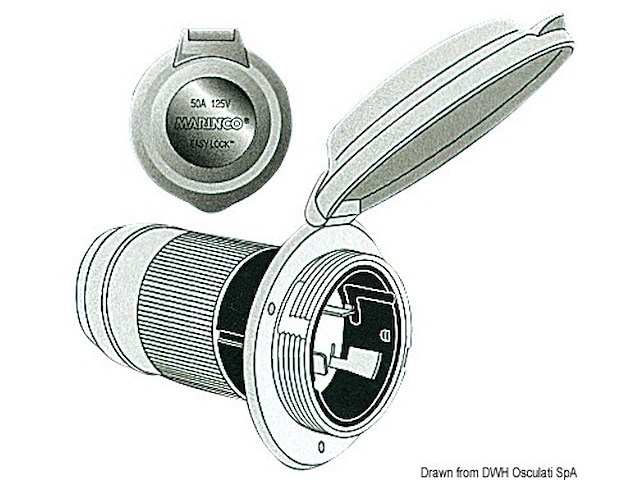 Presa Marinco bipolare monofase 3 fili