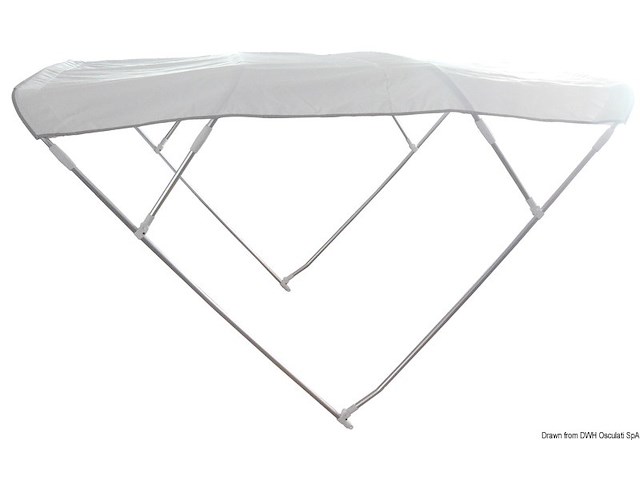 Capottina Bimini Depth 4 archi 175/185 cm bianca