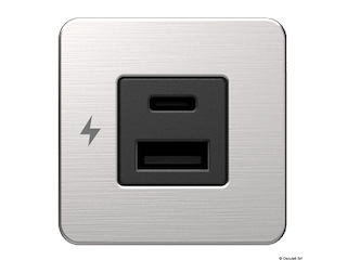 Presa USB doppia A+C SCANSTRUT TILE inox