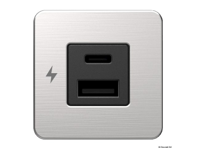 Presa USB doppia A+C SCANSTRUT TILE inox