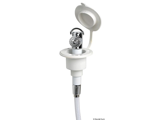 Doccetta Mizar bianca tubo PVC 2,5 m in piano