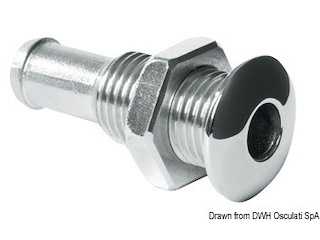 Mini scarico inox bombato 1/4"