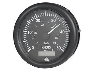 Spidometro 0-50 nodi 12 V nero con totalizzatore