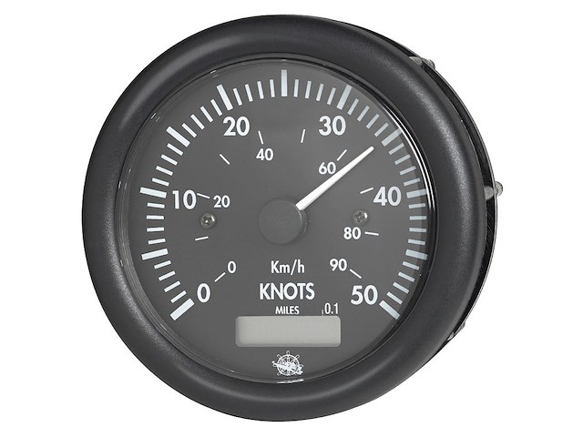 Spidometro 0-50 nodi 12 V nero con totalizzatore