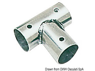 Raccordo inox T 90° 22 mm