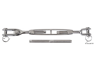 Tenditore sartiame cannula aperta 5/16" cavo 4 mm