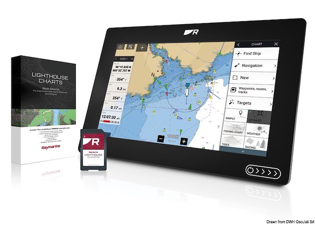 Lighthouse chart cart. Raymarine Mediterraneo