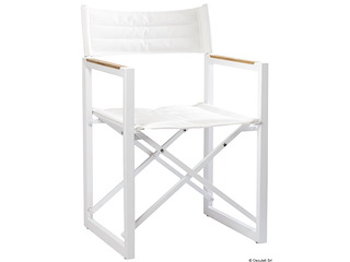 Sedia pieghevole alluminio teak ARC The Square bianca