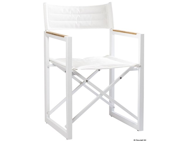 Sedia pieghevole alluminio teak ARC The Square bianca