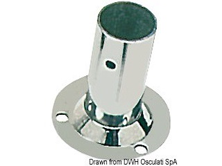 Basetta tonda inox 90° 22 mm