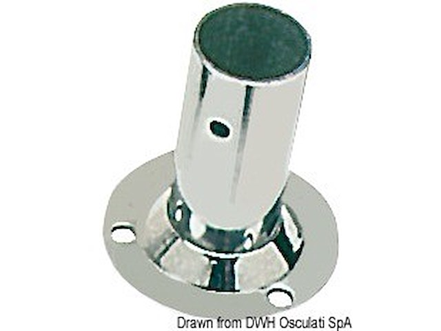Basetta tonda inox 90° 22 mm