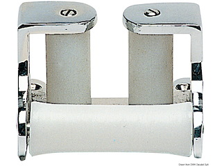 Passacatena ottone cromato 3 rulli