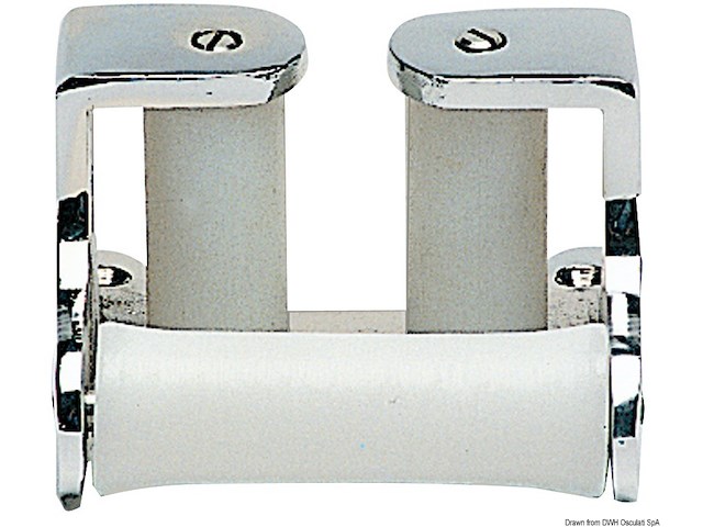 Passacatena ottone cromato 3 rulli