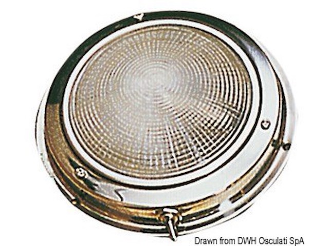 Plafoniera inox luce Led diam. 138 mm