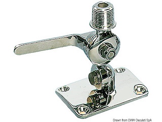 Base inox a doppio snodo per antenna