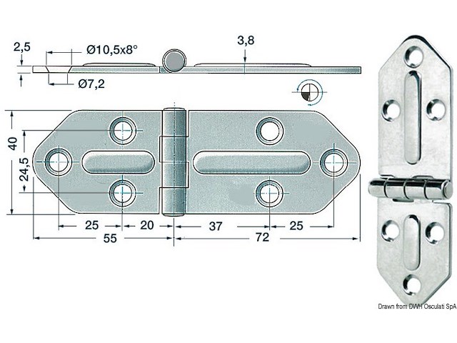 Cerniera inox "Chromelux"