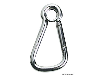 Moschettone inox grande con occhio 18 mm
