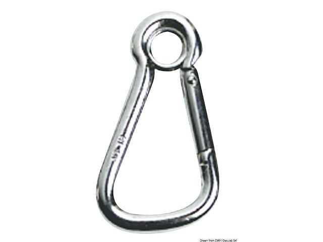 Moschettone inox grande con occhio 18 mm
