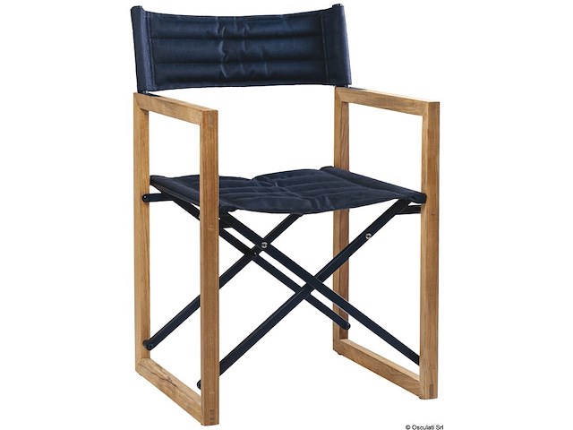 Sedia pieghevole teak ARC The Square blu navy