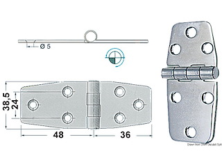 Cerniere inox 88x38 mm