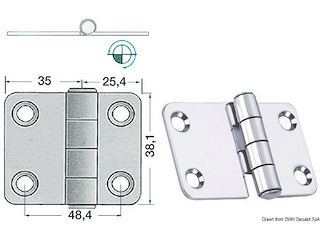 Cerniera nodo sporgente 60,4x38,1 mm