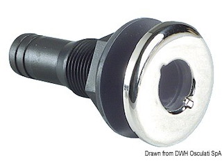 Scarico a mare nylon nero 5/8"