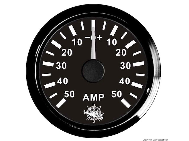 Amperometro con shunt 50 A nero/nera