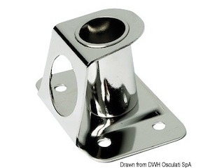 Base candeliere inox 4° 25 mm