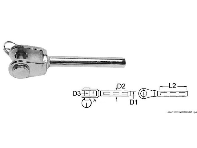 Terminale inox forcella Ø 5 mm