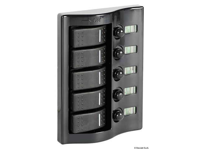 Pannello 5 interruttori grafite