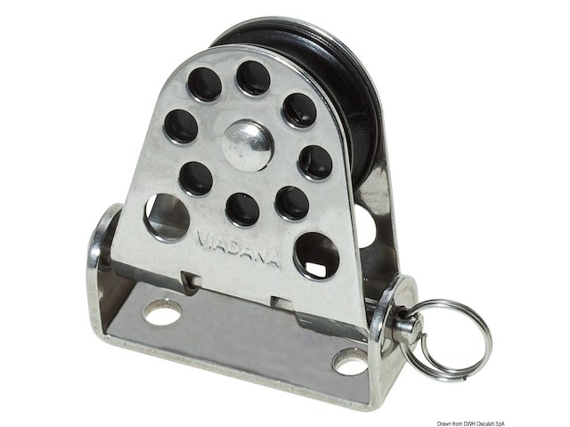 Bozzello verticale pivotante Ø mm 28 per cime mm 8