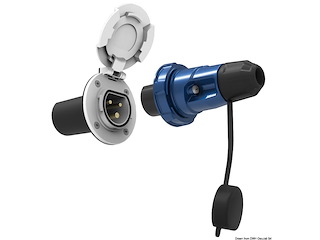 Presa elettrica Cruiser 16 A nera con cover inox