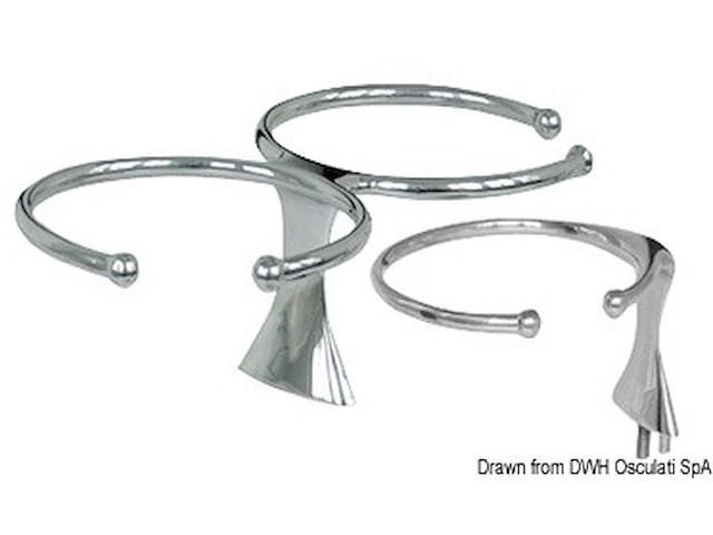 Portabicchieri inox singolo con prigionieri