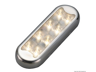 Plafoniera Bimini inox compatta a 8 LED  fondo piatto, senza interruttore