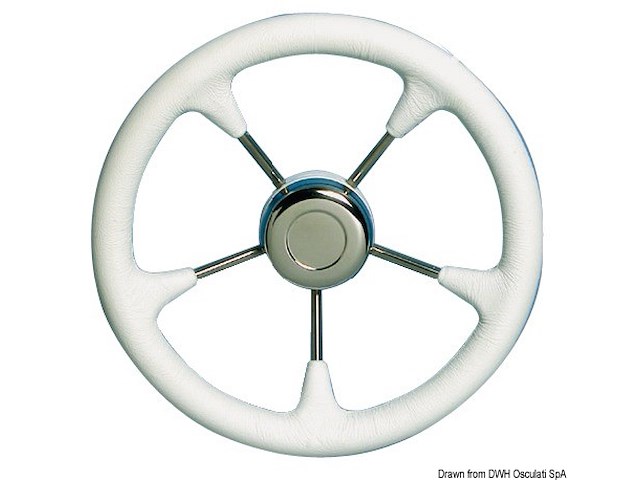Volante poliuretano razze inox Ø mm 280 bianco