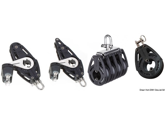 Bozzello su sfera in composito 1 puleggia mm 12