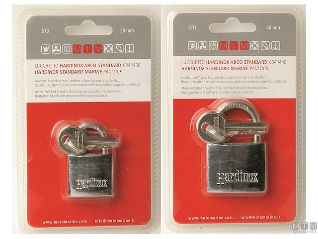 LUCCHETTO HARDINOX 30MM ARCO STANDARD IN ACCIAIO INOX